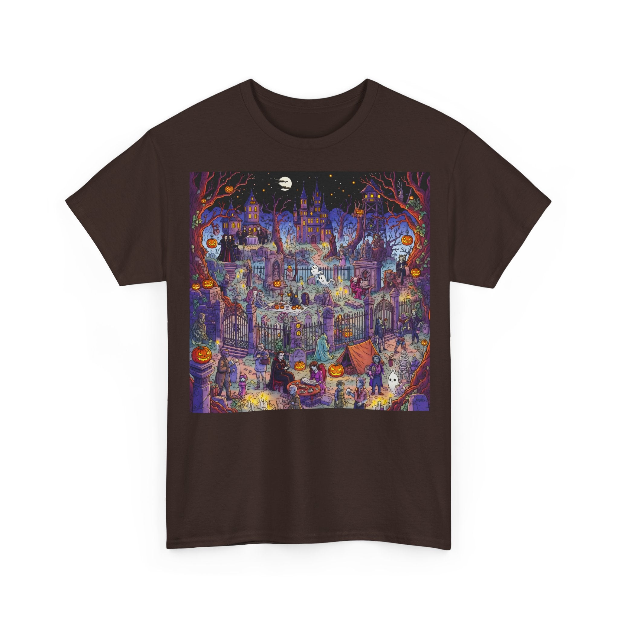 Wimmelbild Mystische Nacht: : Frontprint, Unisex T-Shirt