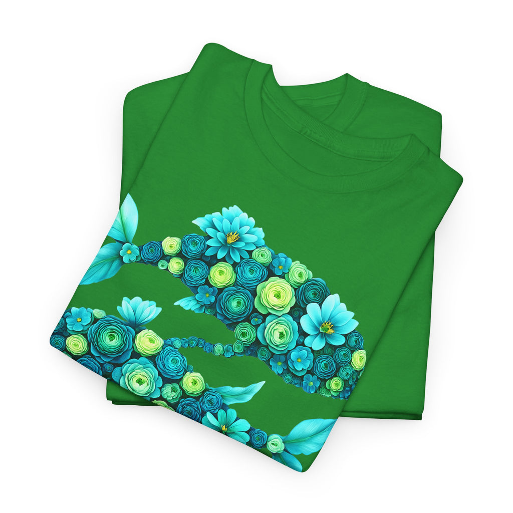 Fische: Frontprint, Unisex T-Shirt - Florales Sternzeichen Astrologie (Pisces)