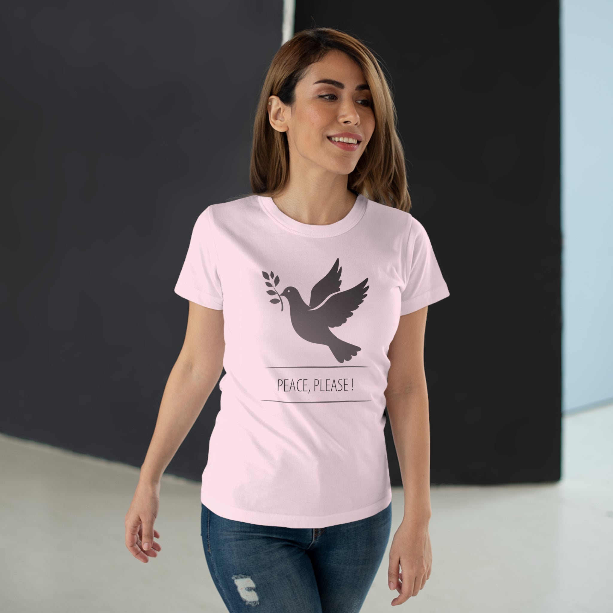 Peaceful Dove, Frontprint, Women's T-Shirt - Casual Wear, Gift for Friends, Inspirational Tee, Mindfulness, Peace Activism