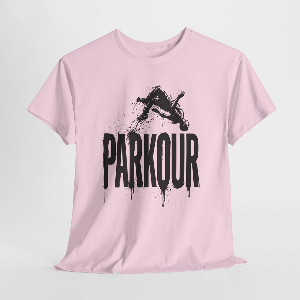 Parkour 06: Frontprint, Unisex T-Shirt - Urban Stunt Silhouette Crewneck