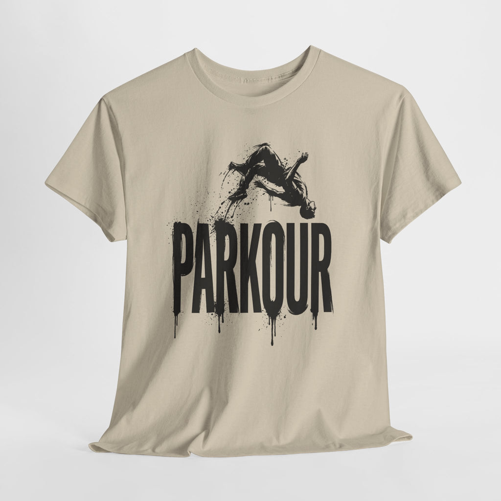 Parkour 06: Frontprint, Unisex T-Shirt - Urban Stunt Silhouette Crewneck