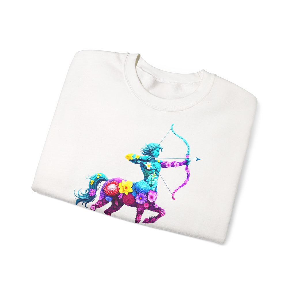 Schütze: Frontprint, Unisex Sweatshirt, florales Sternzeichen, Zodiac Astrologie (Sagittarius)