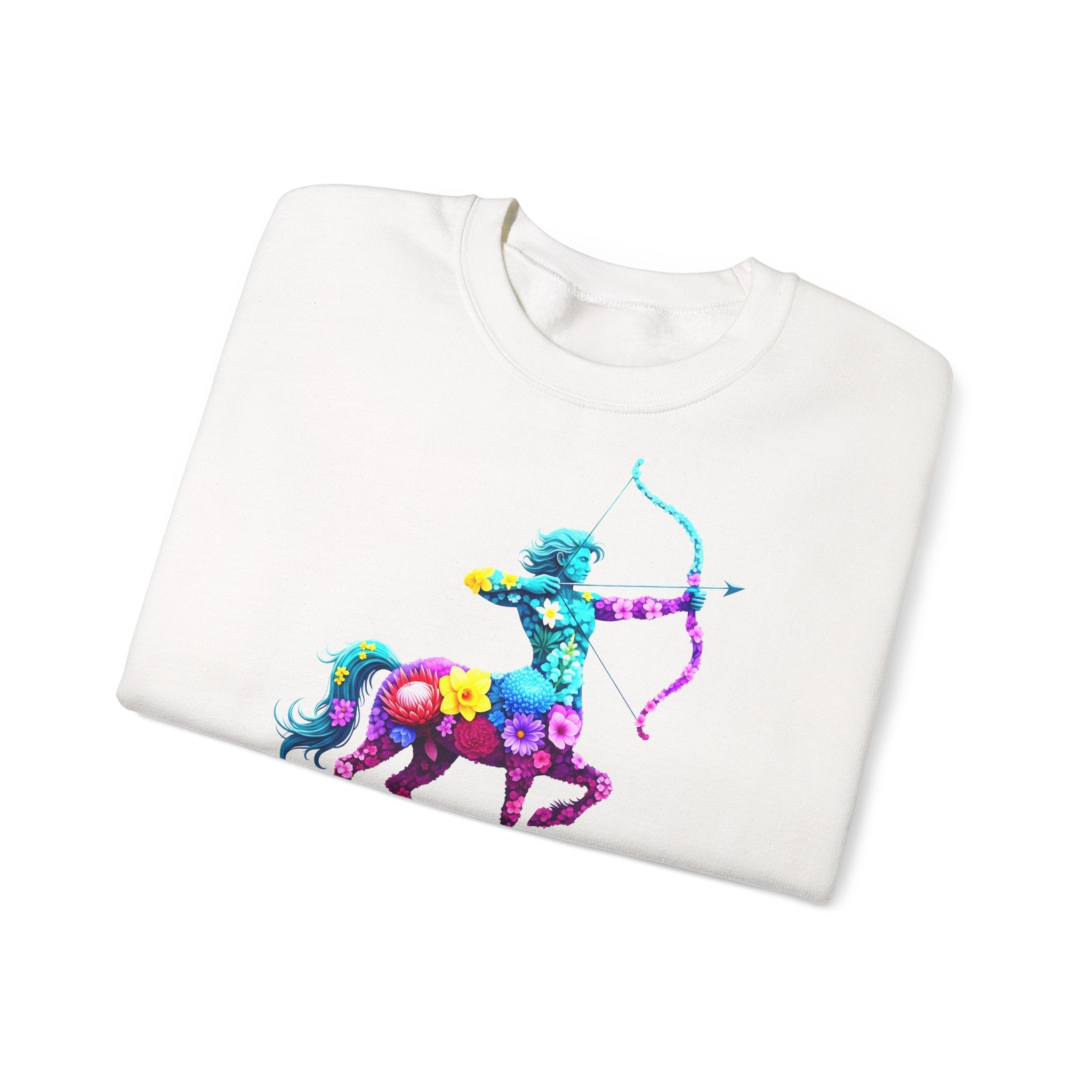 Schütze: Frontprint, Unisex Sweatshirt, florales Sternzeichen, Zodiac Astrologie (Sagittarius)