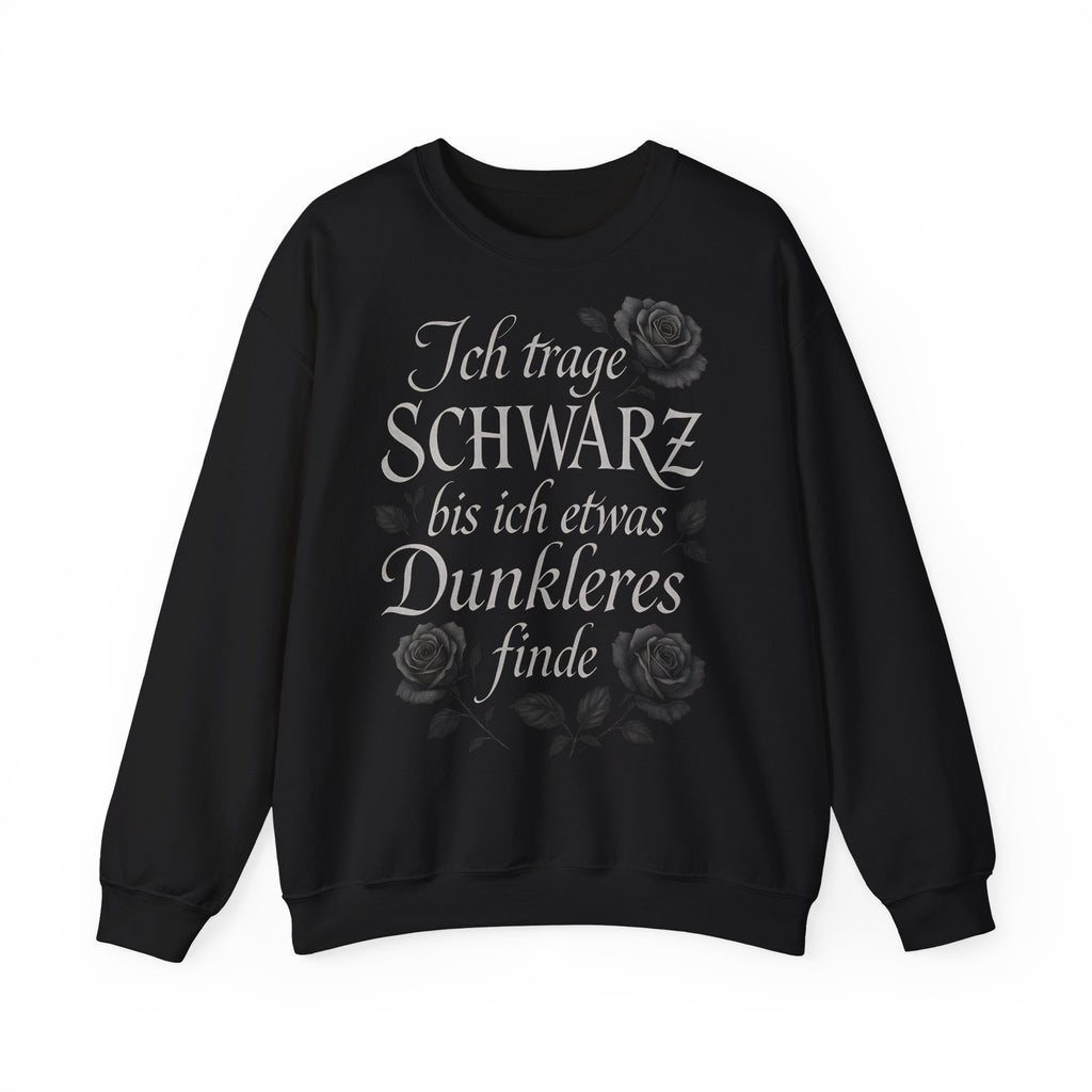 Ich trage SCHWARZ, Frontprint, Unisex Sweatshirt, Gothic Style Floral