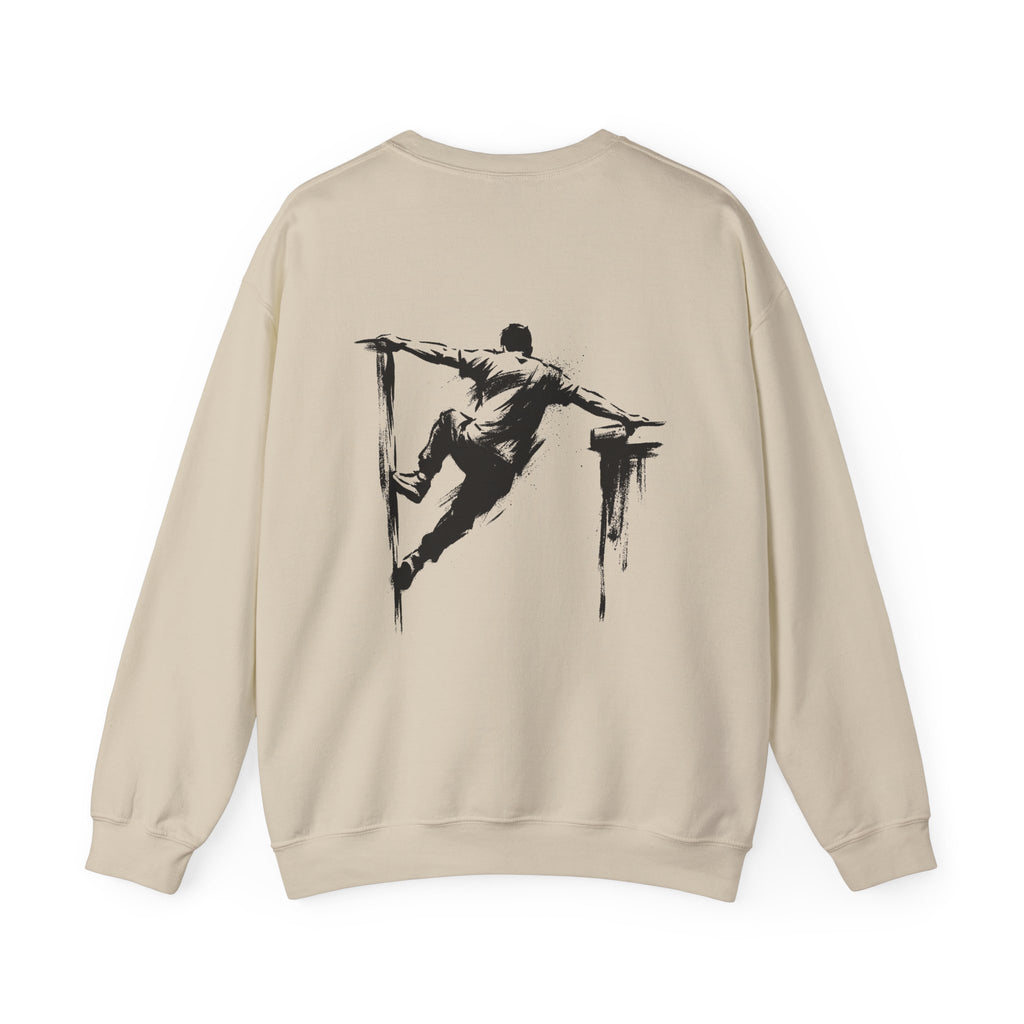 Parkour D: Front-/Backprint, Unisex Sweatshirt - Urban Stunt Silhouette Crewneck