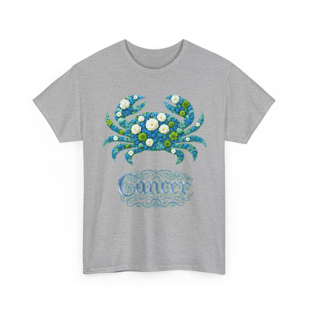 Cancer Floral Zodiac Tee, Astrology Shirt, Gift for Cancer, Horoscope Apparel, Unisex Tees, Cute Crab Design