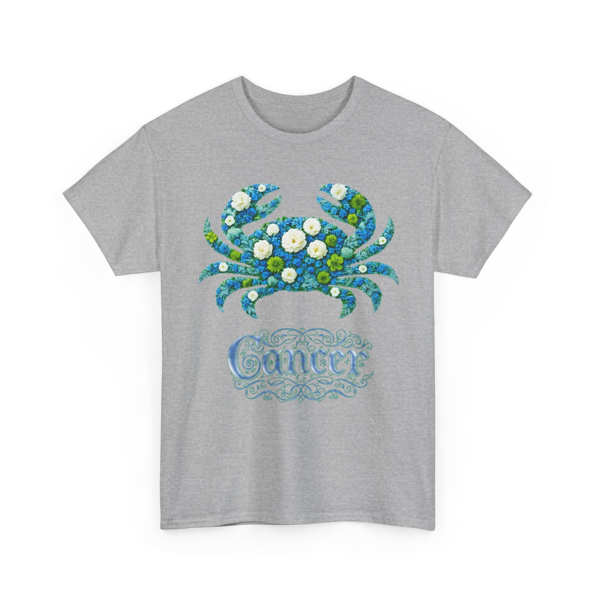 Cancer Floral Zodiac Tee, Astrology Shirt, Gift for Cancer, Horoscope Apparel, Unisex Tees, Cute Crab Design