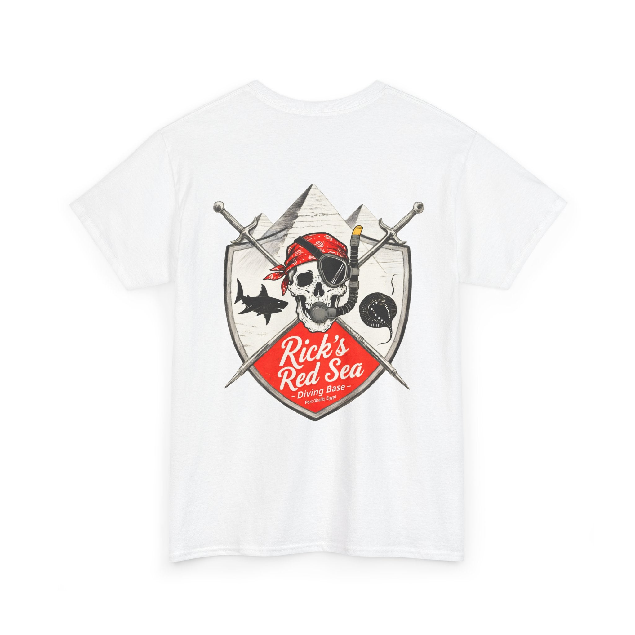 Diving Base Port Ghalib: Front-/Backprint, Unisex T-Shirt