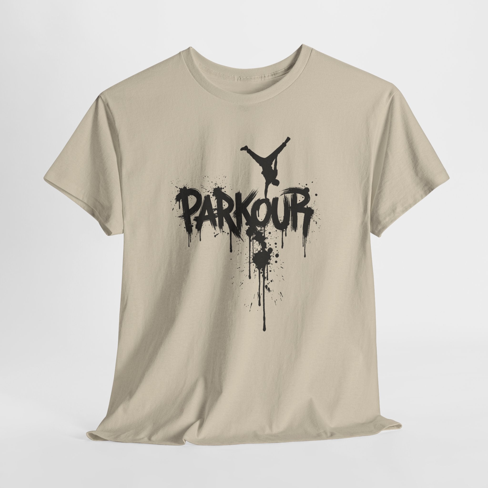 Parkour 05: Frontprint, Unisex T-Shirt - Urban Stunt Silhouette Crewneck