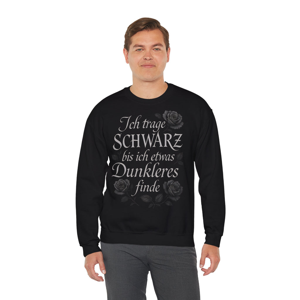 Ich trage SCHWARZ, Frontprint, Unisex Sweatshirt, Gothic Style Floral