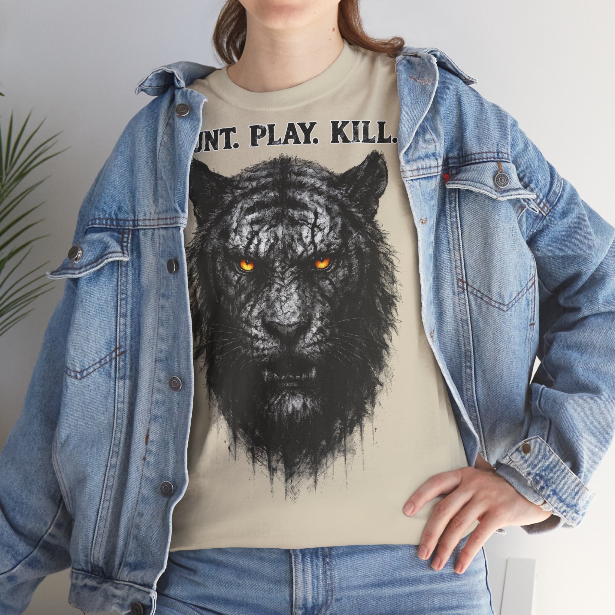 Tiger - Hunt. Play. Kill. Frontprint, Unisex T-Shirt - Animal-Collection