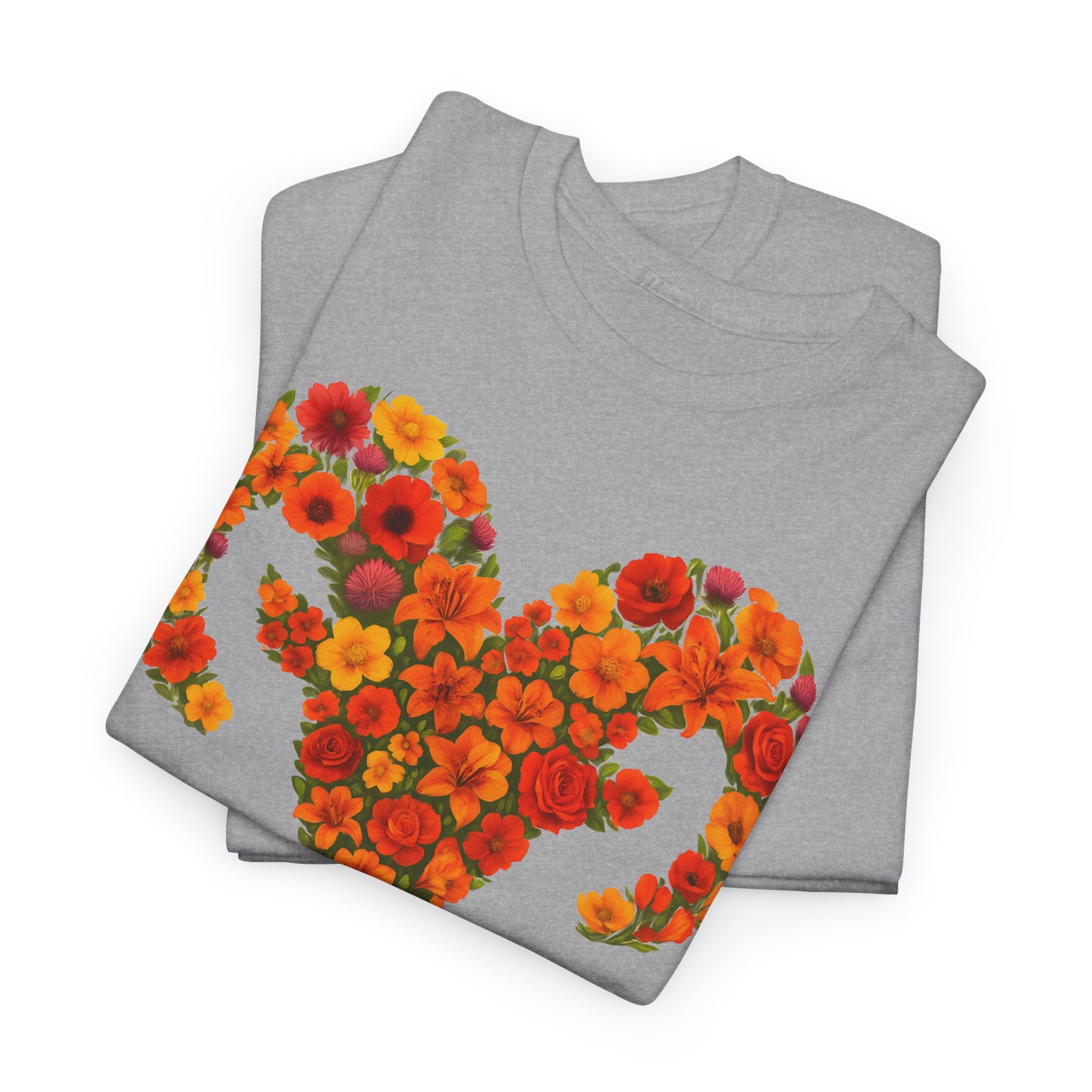 Widder: Frontprint, Unisex T-Shirt - Florales Sternzeichen Astrologie (Aries)