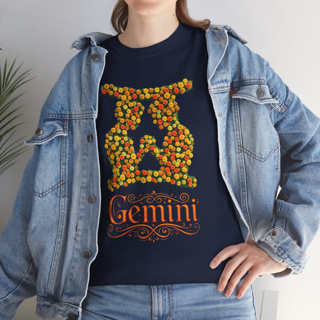 Gemini Floral Zodiac Shirt, Astrology Gift, Horoscope Apparel, Birthday Tee, Personalized T-Shirt