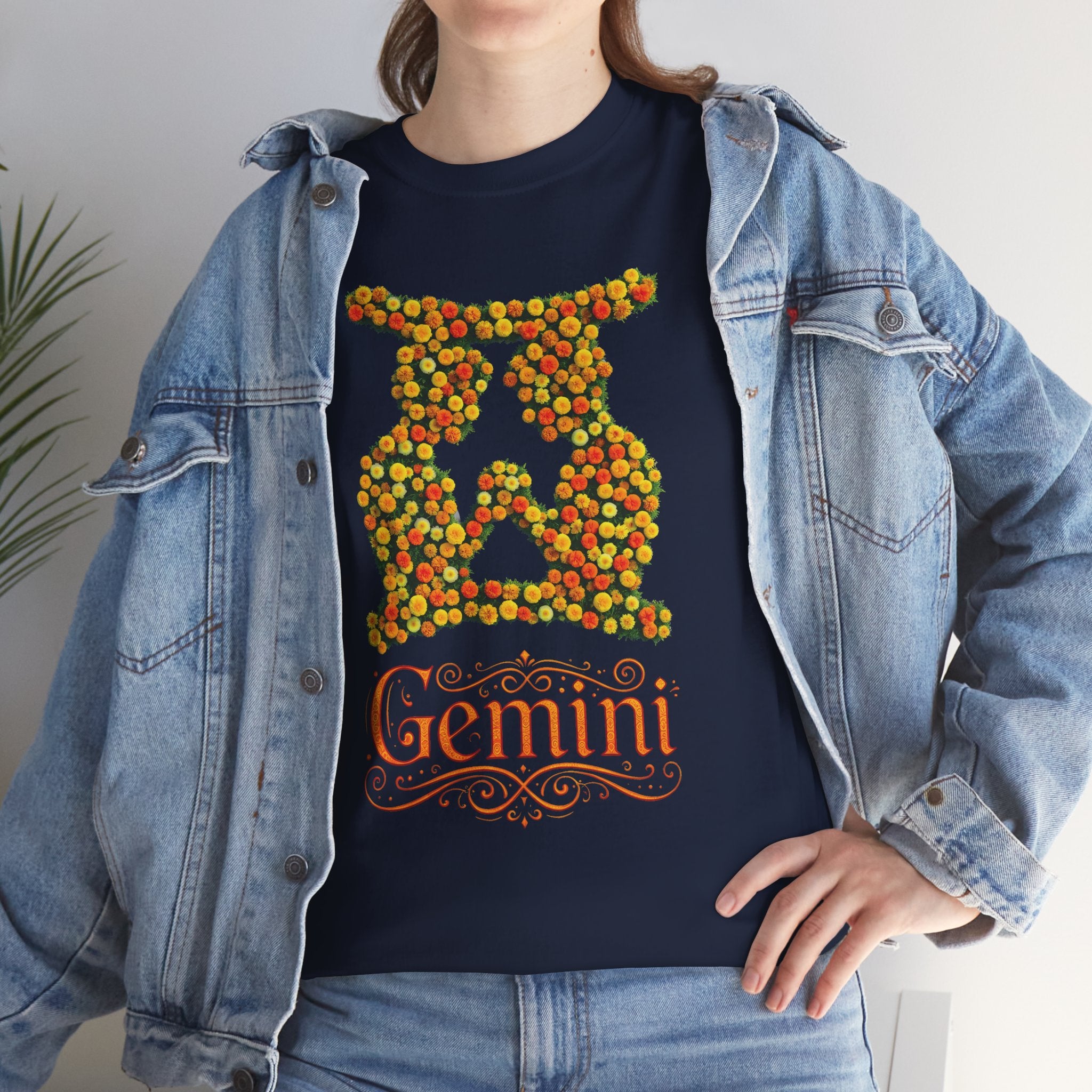 Gemini Floral Zodiac Shirt, Astrology Gift, Horoscope Apparel, Birthday Tee, Personalized T-Shirt