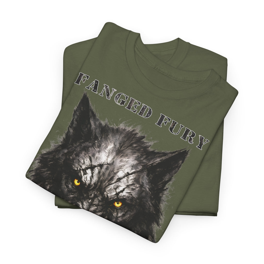 Wolf - Fanged Fury: Frontprint, Unisex T-Shirt - Animal-Collection