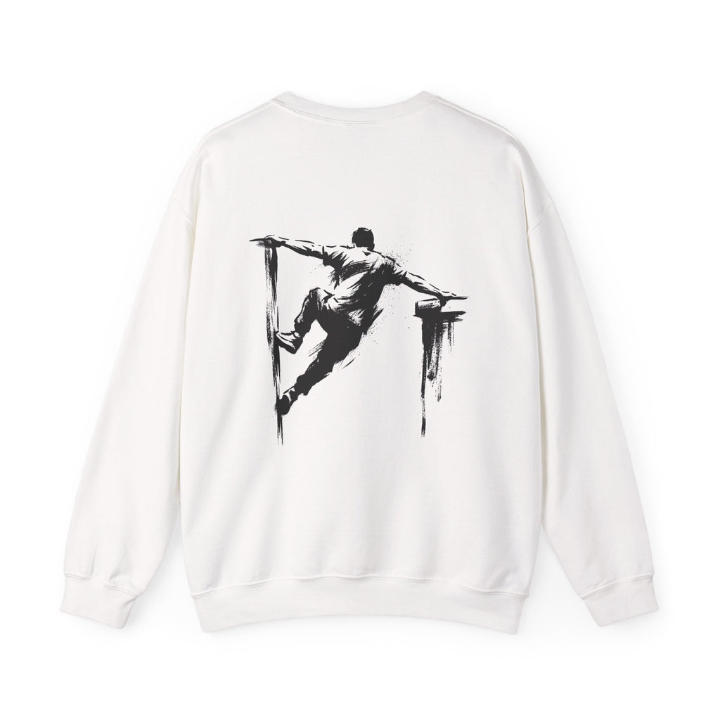 Parkour D: Front-/Backprint, Unisex Sweatshirt - Urban Stunt Silhouette Crewneck