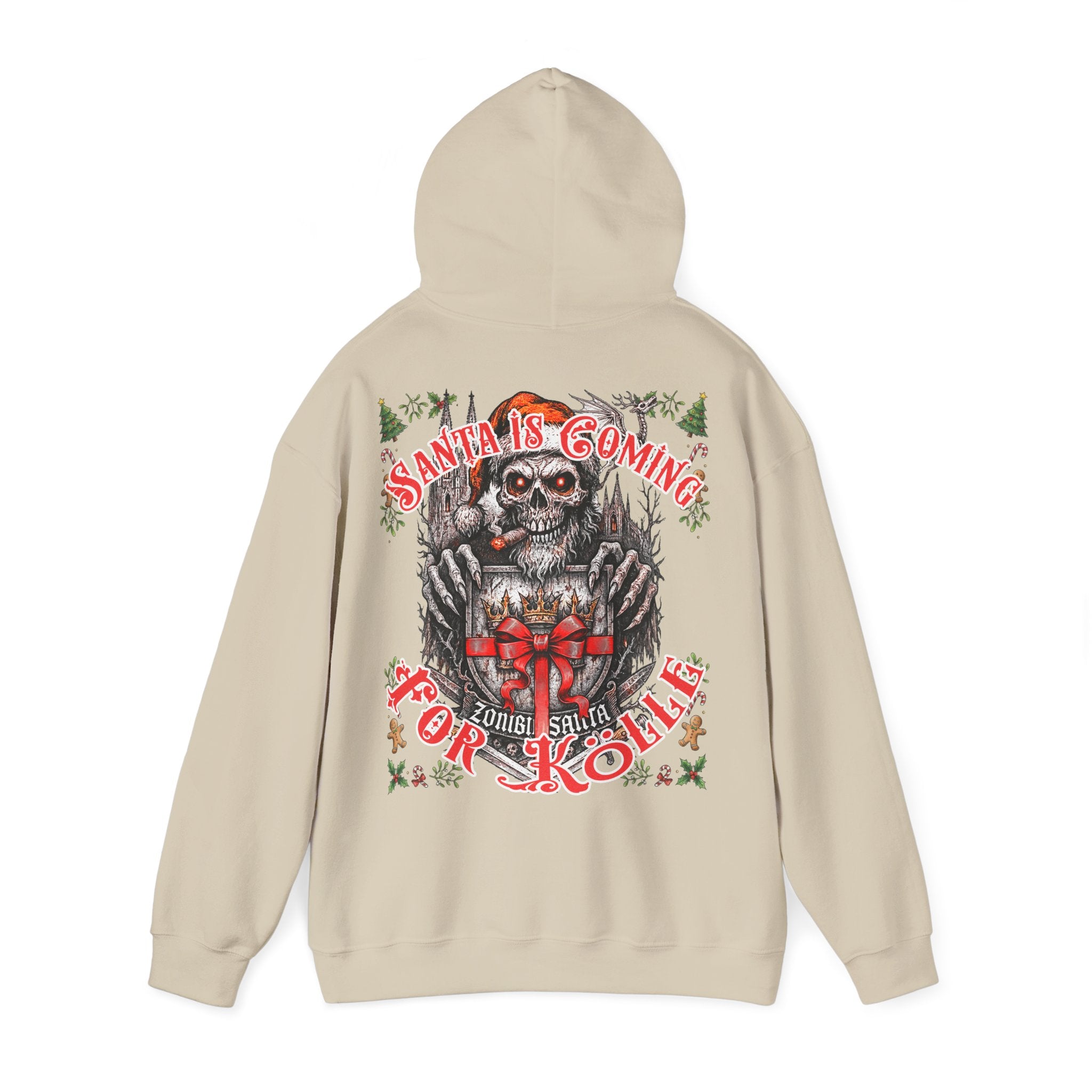 Santa Claus coming 4 Kölle: Front-/Backprint, Unisex Hoodie
