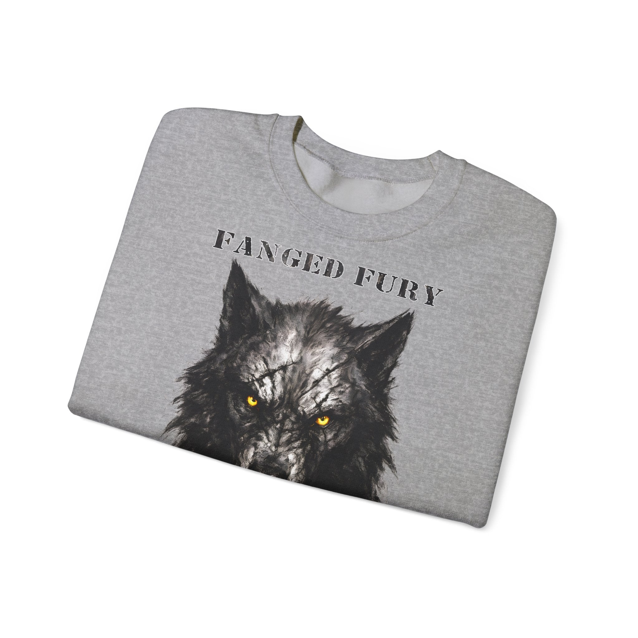 Wolf - Fanged Fury: Animals-Collection, Frontprint, Unisex Sweatshirt