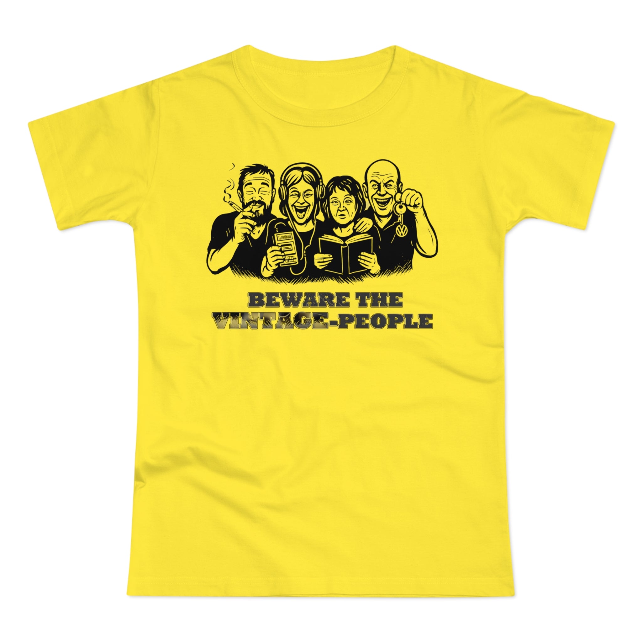 Vintage People Beware, Frontprint, Womens' T-Shirt