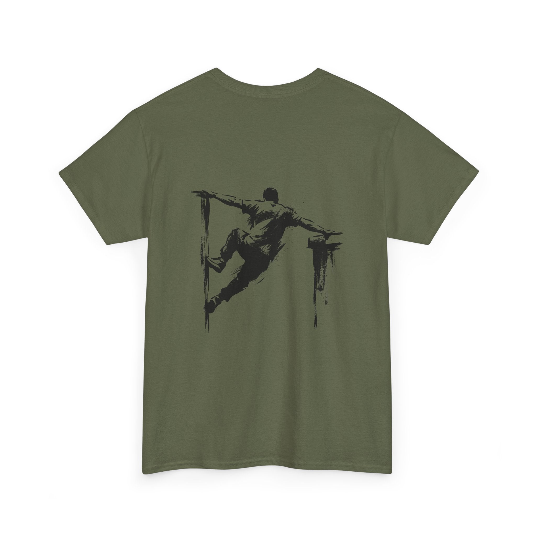 Parkour D: Front-/Backprint, Unisex T-Shirt - Urban Stunt Silhouette Crewneck