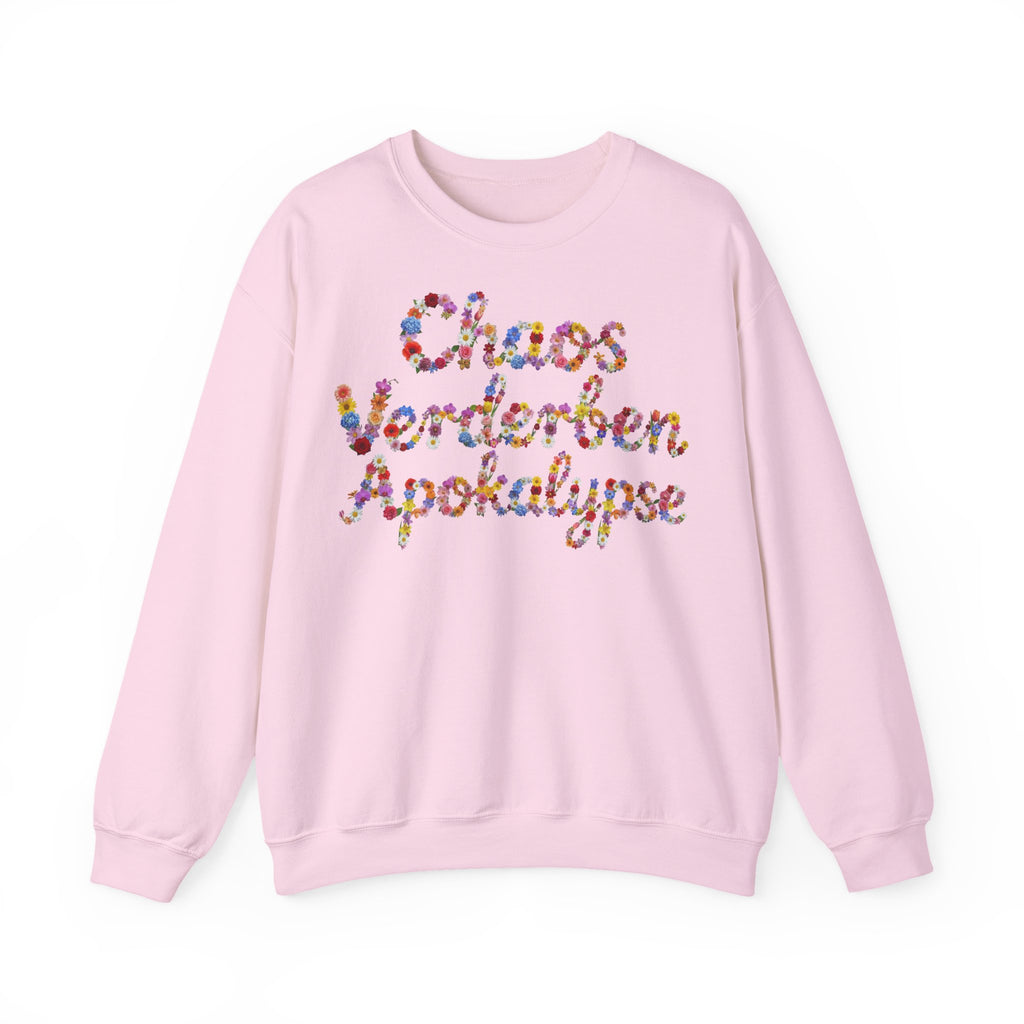Chaos, Verderben, Apokalypse, Frontprint, Unisex Sweatshirt, Floral Script Cozy Pullover
