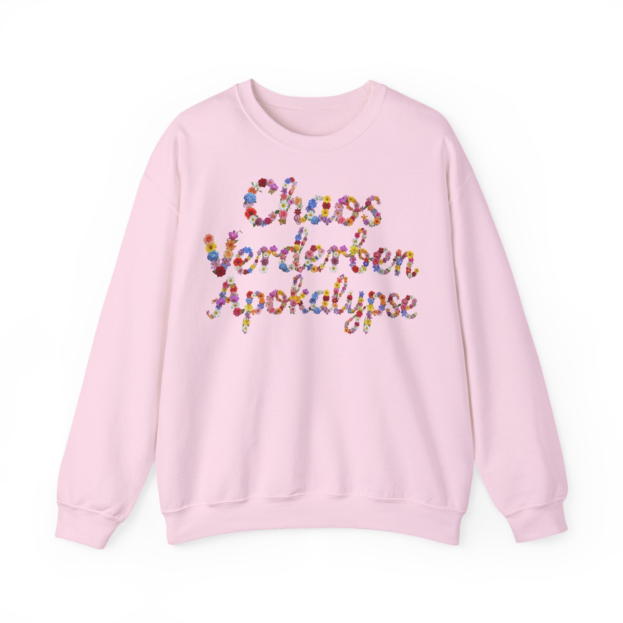 Chaos, Verderben, Apokalypse, Frontprint, Unisex Sweatshirt, Floral Script Cozy Pullover
