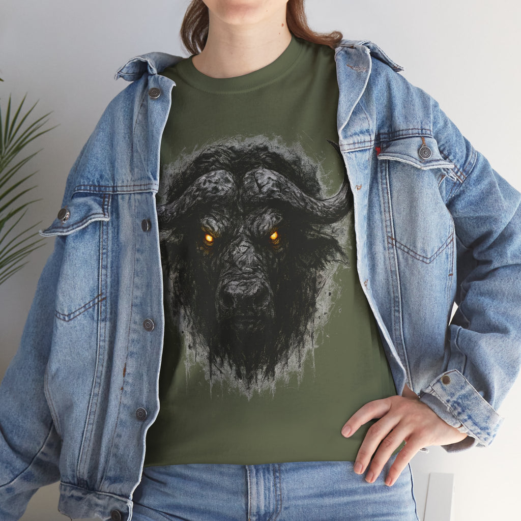 Büffel: Frontprint, Unisex T-Shirt - Animal-Collection