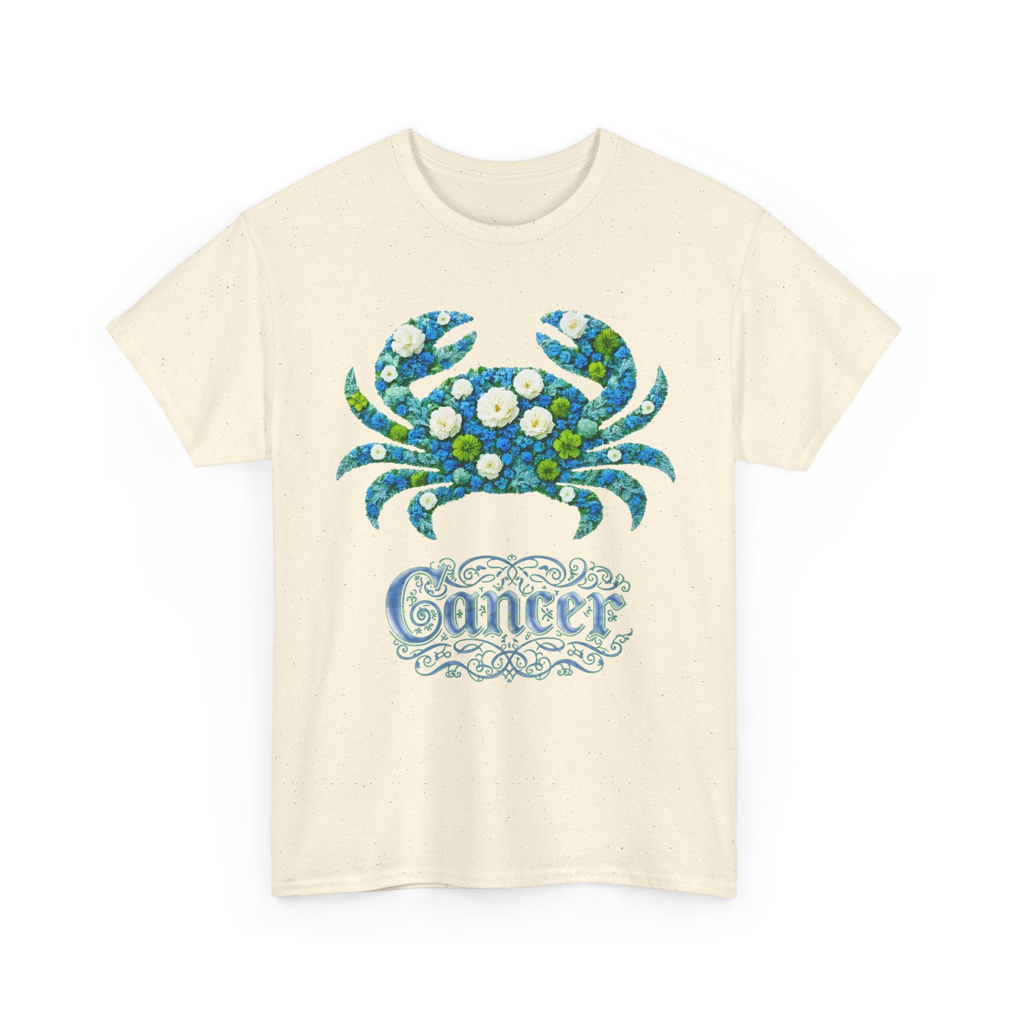 Cancer Floral Zodiac Tee, Astrology Shirt, Gift for Cancer, Horoscope Apparel, Unisex Tees, Cute Crab Design