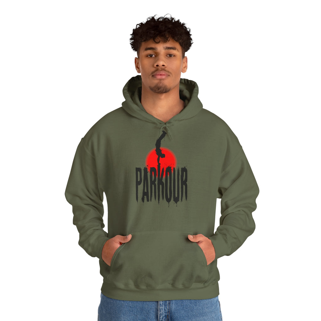 Parkour B: Frontprint, Unisex Sweatshirt - Urban Stunt Silhouette Crewneck