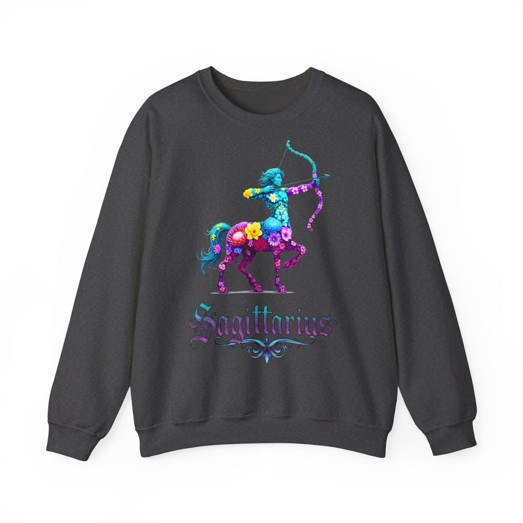 Schütze: Frontprint, Unisex Sweatshirt, florales Sternzeichen, Zodiac Astrologie (Sagittarius)