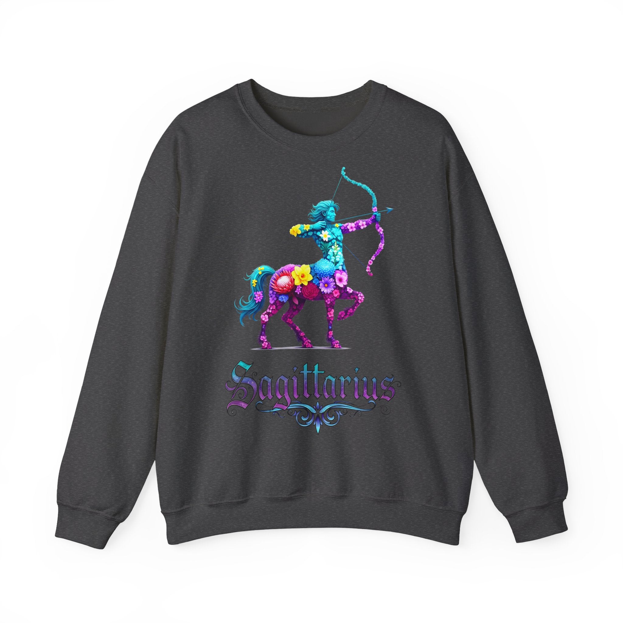 Schütze: Frontprint, Unisex Sweatshirt, florales Sternzeichen, Zodiac Astrologie (Sagittarius)