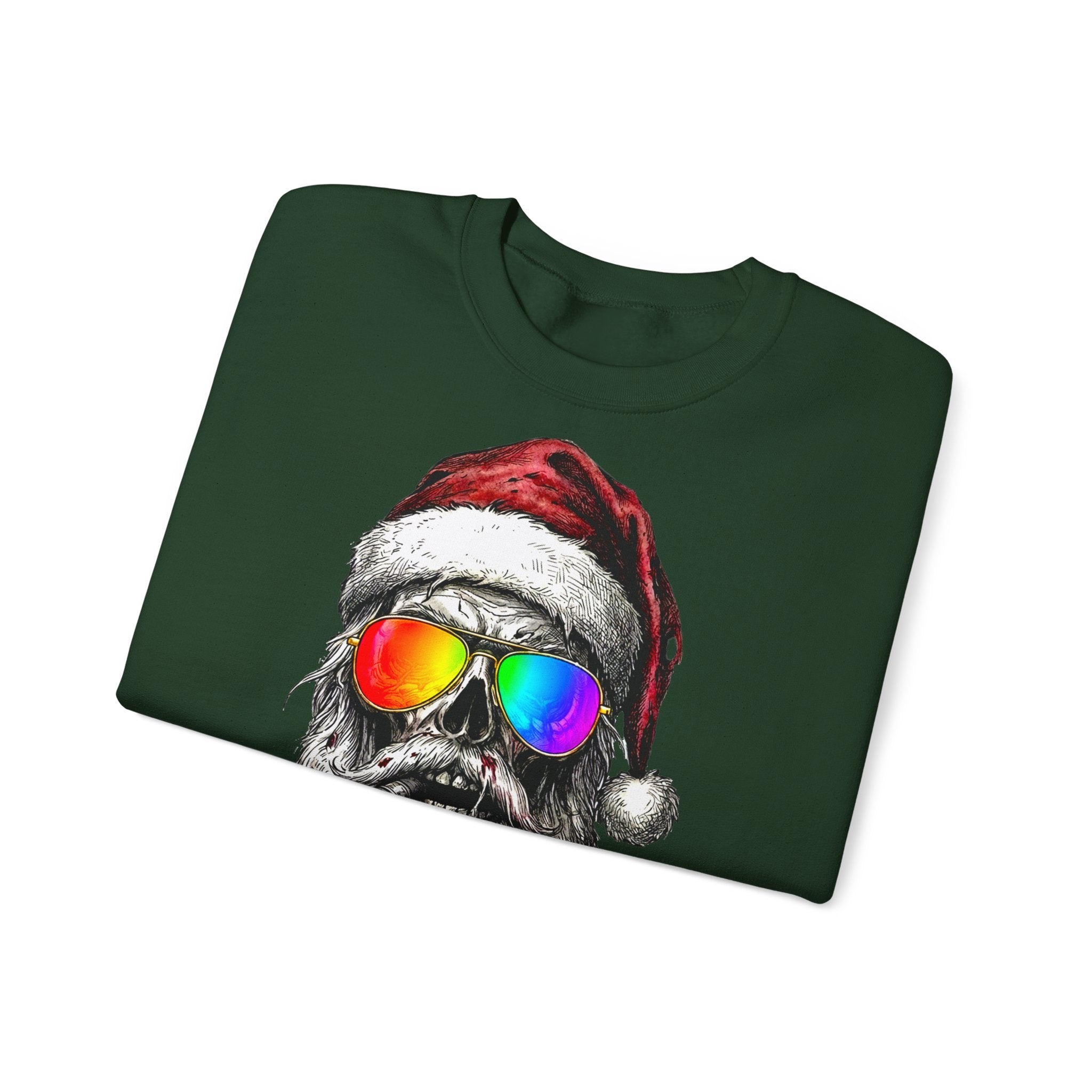Pilot-Santa: Frontprint, Unisex Sweatshirt Retro Sunglasses Christmas Sweater