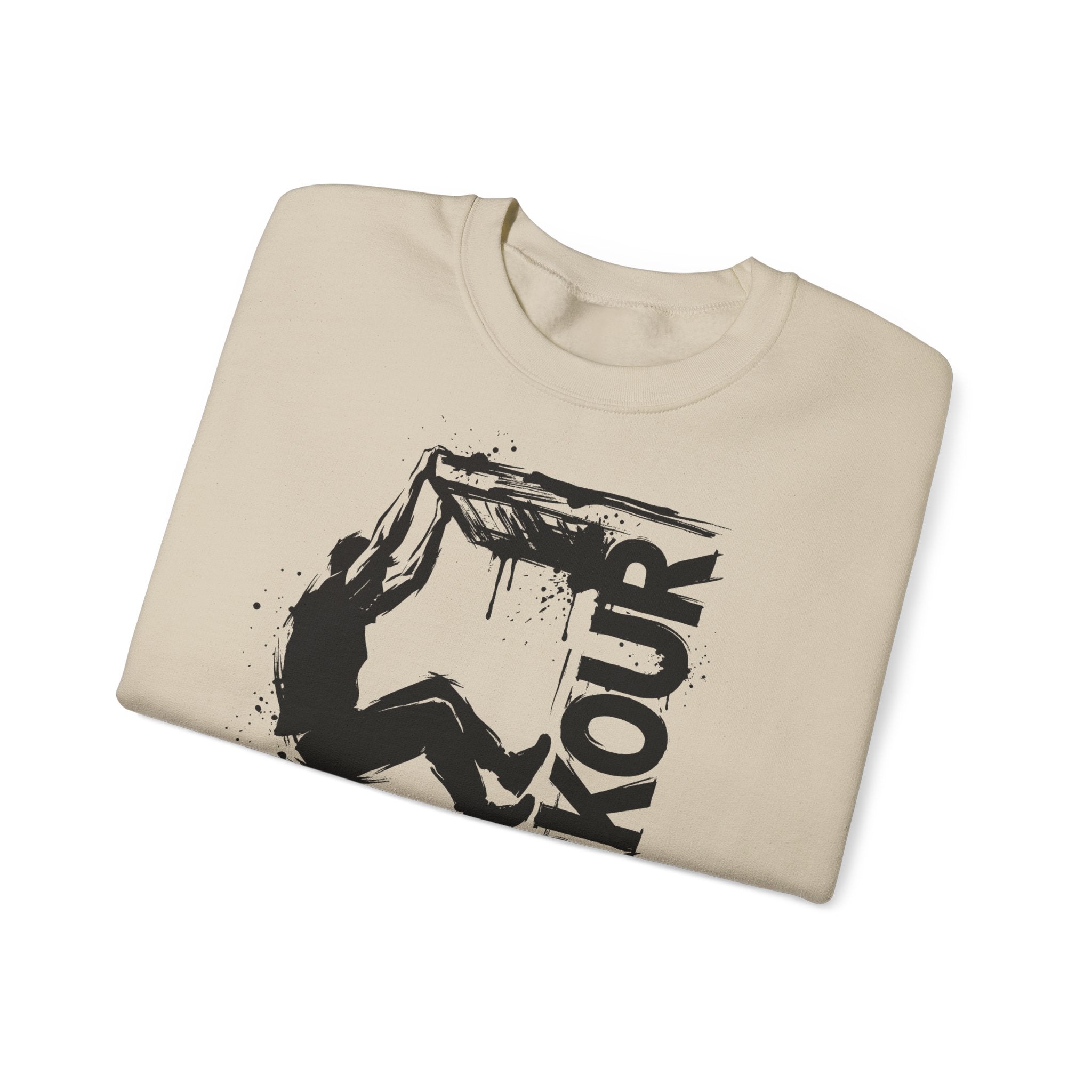 Parkour 09: Frontprint, Unisex Sweatshirt - Urban Stunt Silhouette Crewneck