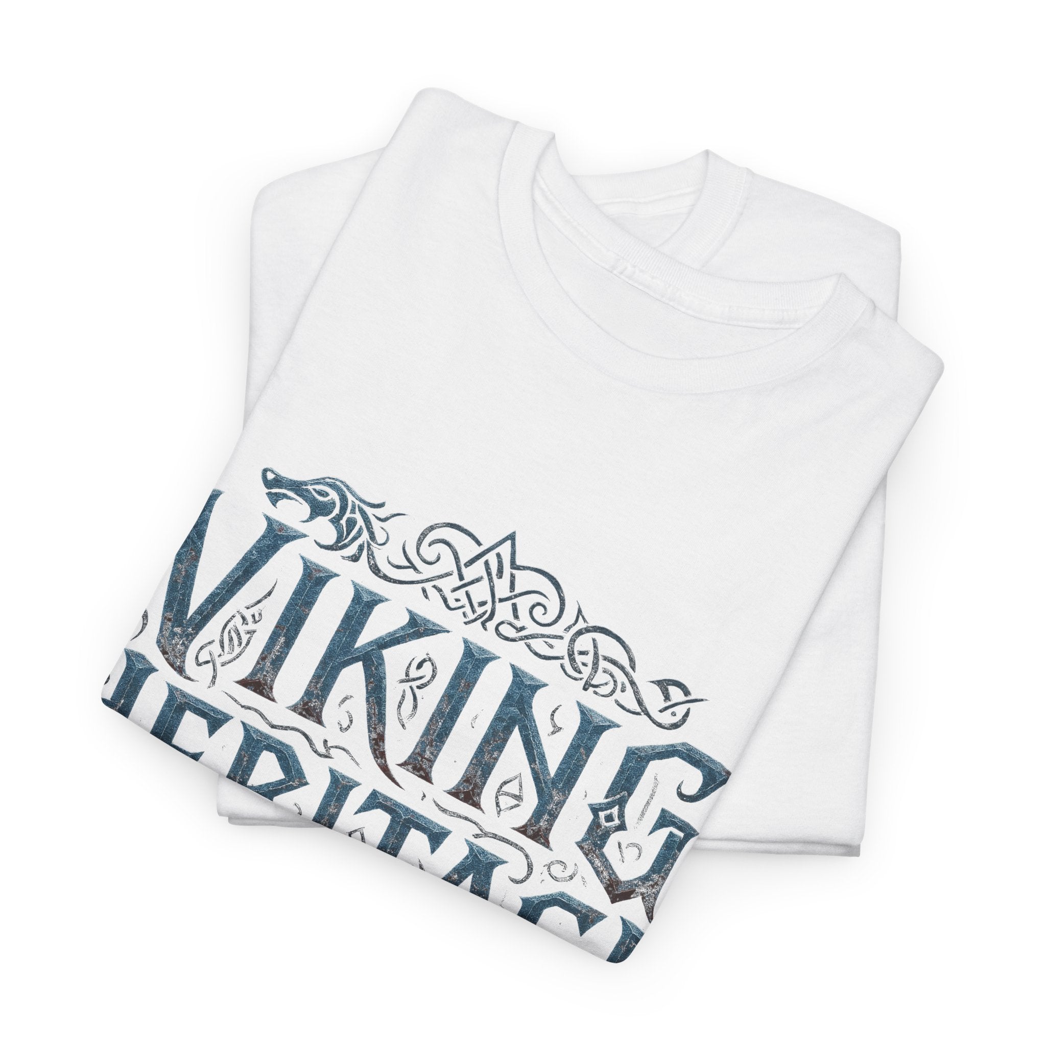 Viking Heritage Unisex Heavy Cotton Tee, Nordic Pride Shirt, Gift for Viking Fans, Heritage Apparel, Casual Wear, Blue Ice in Your Blood Tee