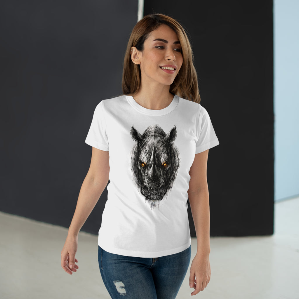 Nashorn: Frontprint, Women's T-Shirt - Animal-Collection