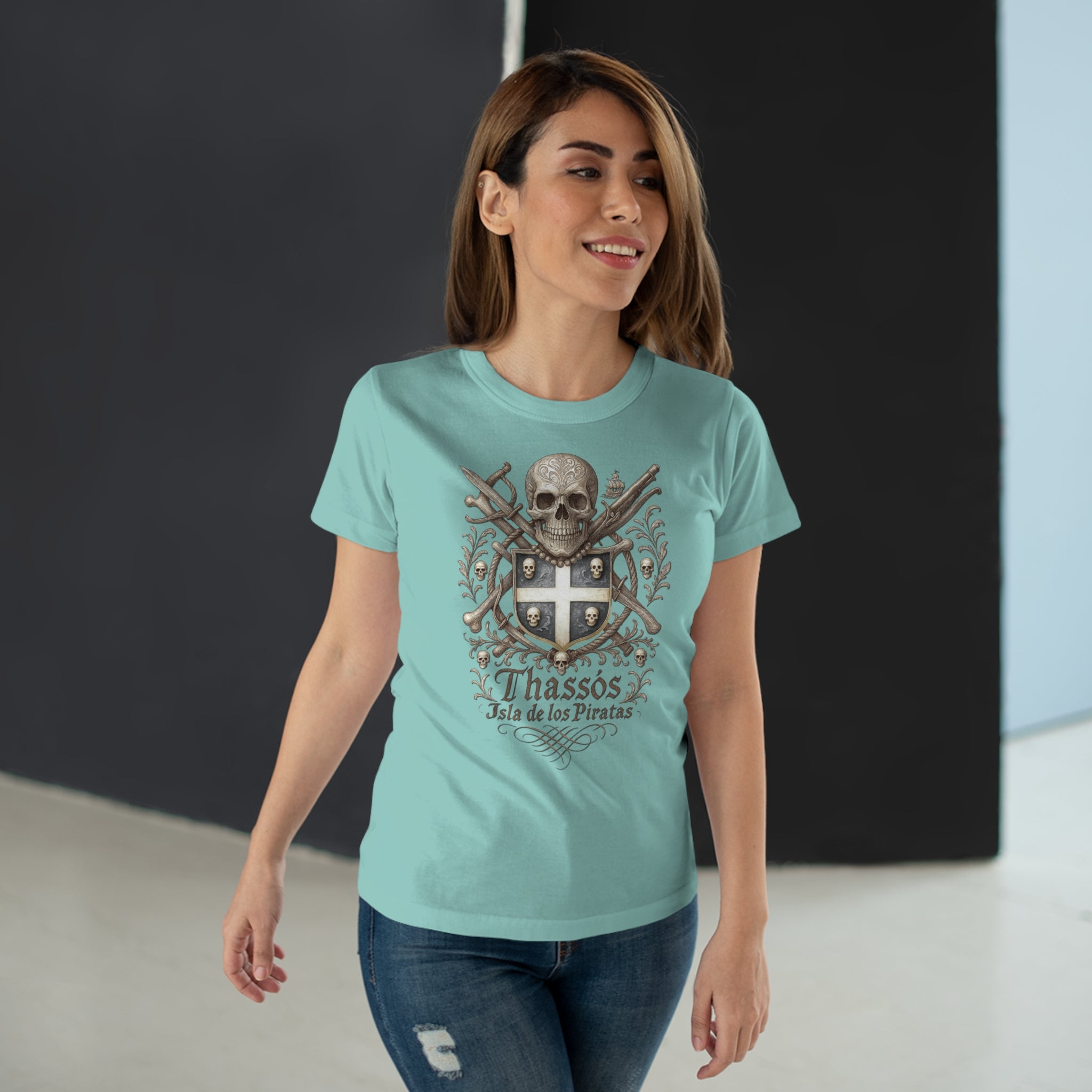 Thassos: Frontprint, Women's T-Shirt of Thasos **Grimwater-Edition**