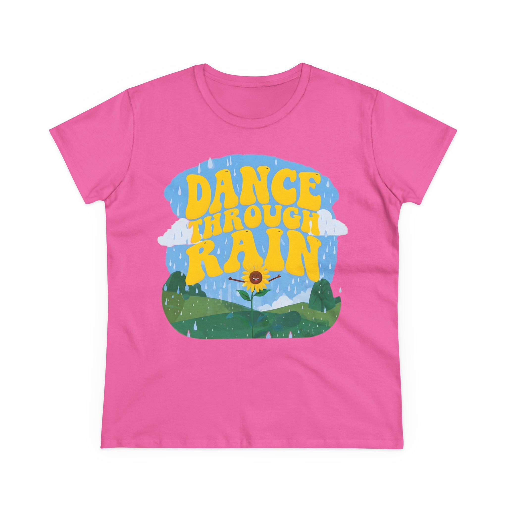 Dance through Rain - Miss Positive Vibes: Frontprint, Womens' T-Shirt