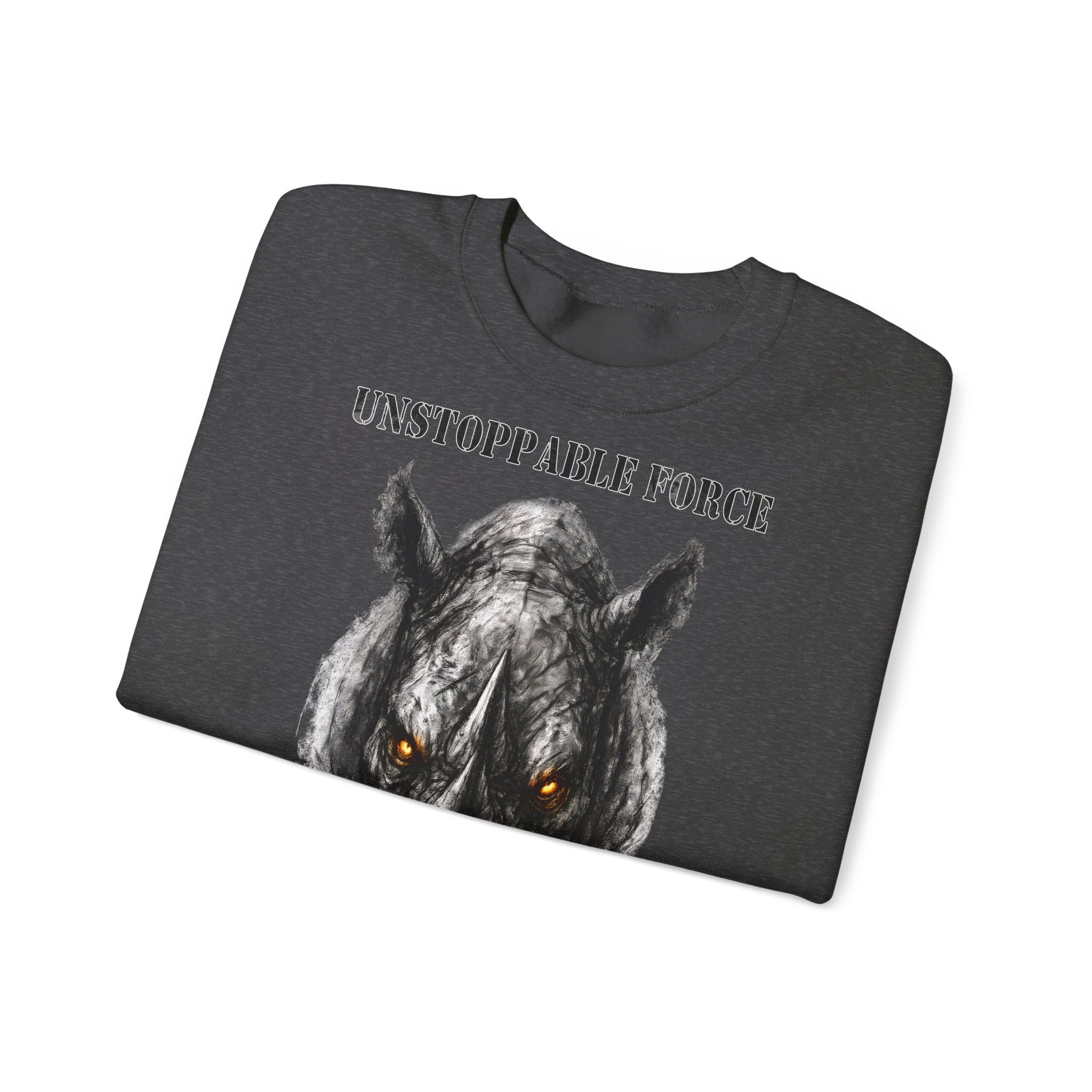 Nashorn - Unstoppable Force: Animals-Collection, Frontprint, Unisex Sweatshirt