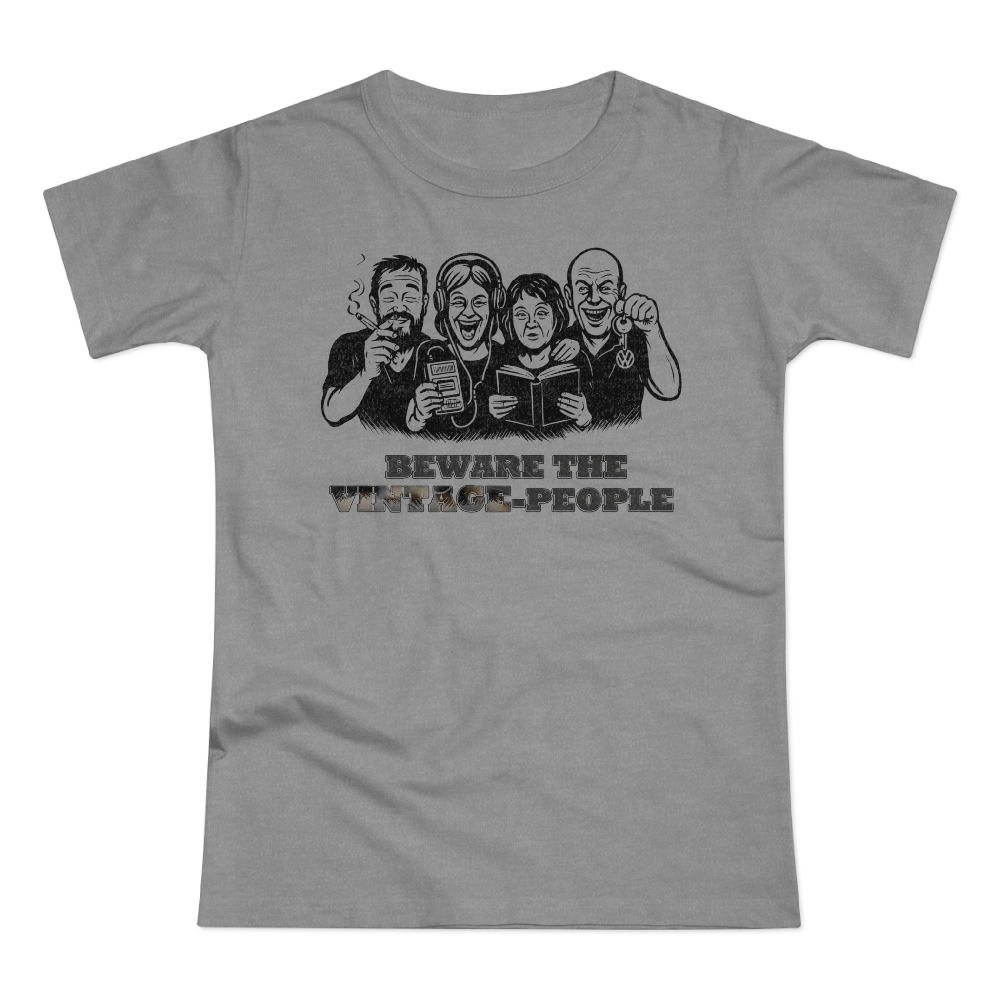 Vintage People Beware, Frontprint, Womens' T-Shirt