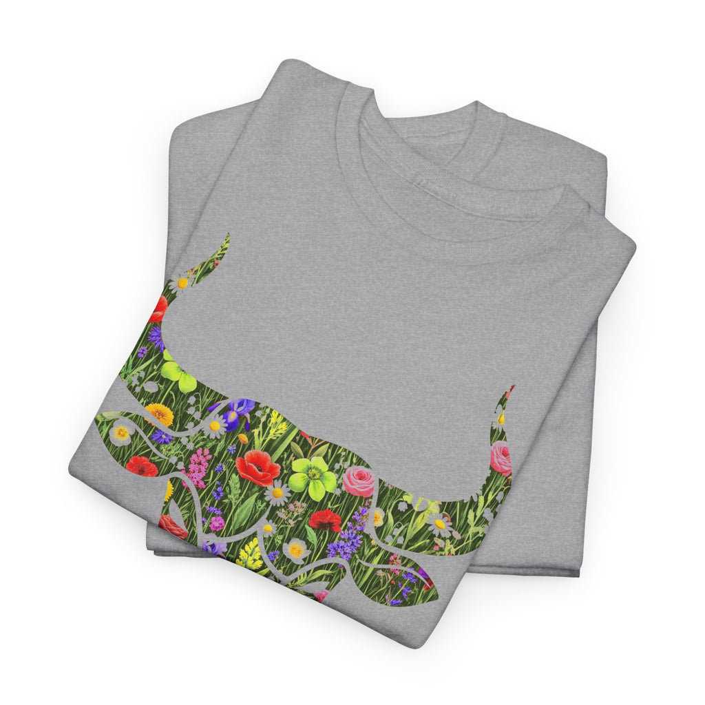 Stier: Frontprint, Unisex T-Shirt - Florales Sternzeichen Astrologie (Taurus)