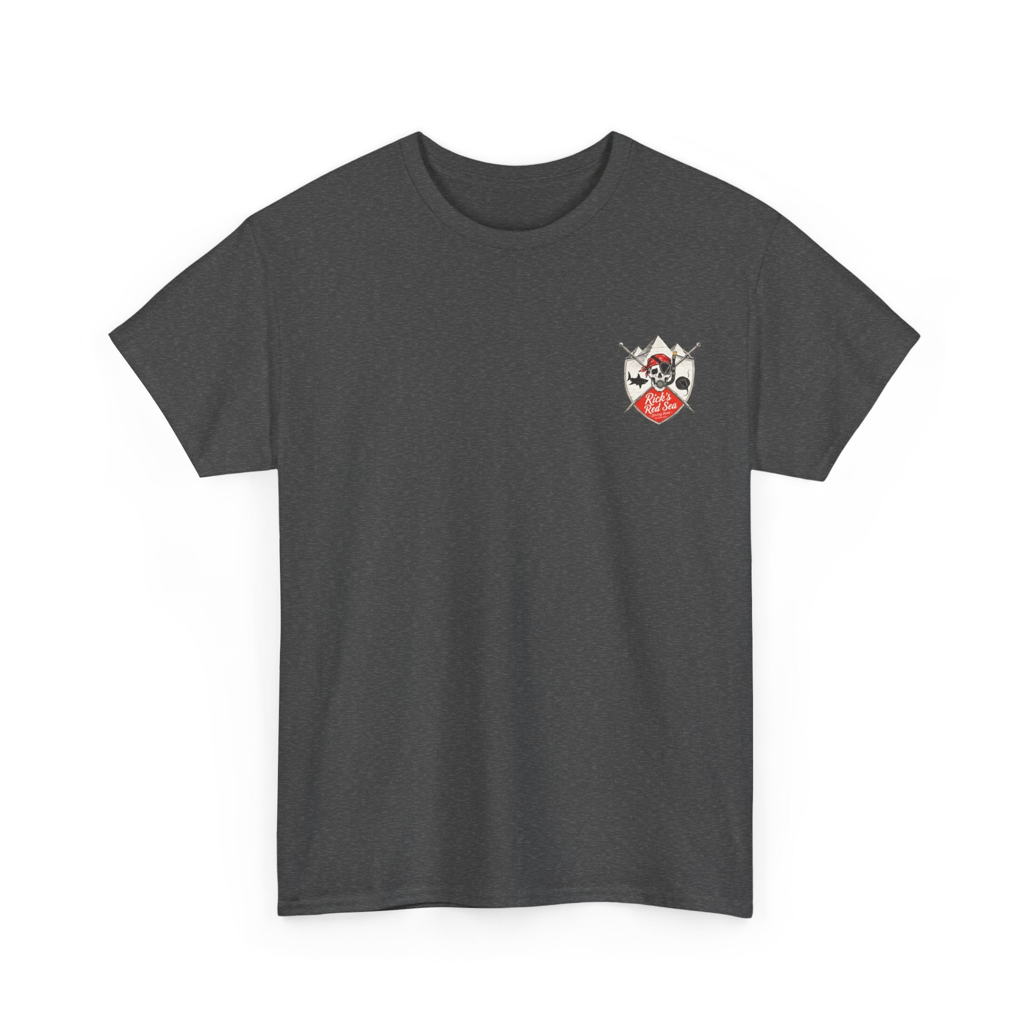 Diving Base Port Ghalib Egypt, Rick's Pirate-Themed Unisex Heavy Cotton Tee, Fun Nautical Shirt, Casual Tee for Summer, Gift for Pirate Lovers, Coastal Adventure Apparel