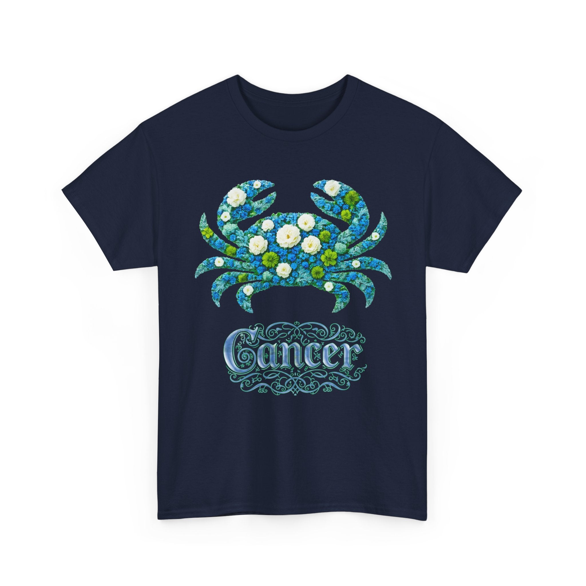 Cancer Floral Zodiac Tee, Astrology Shirt, Gift for Cancer, Horoscope Apparel, Unisex Tees, Cute Crab Design