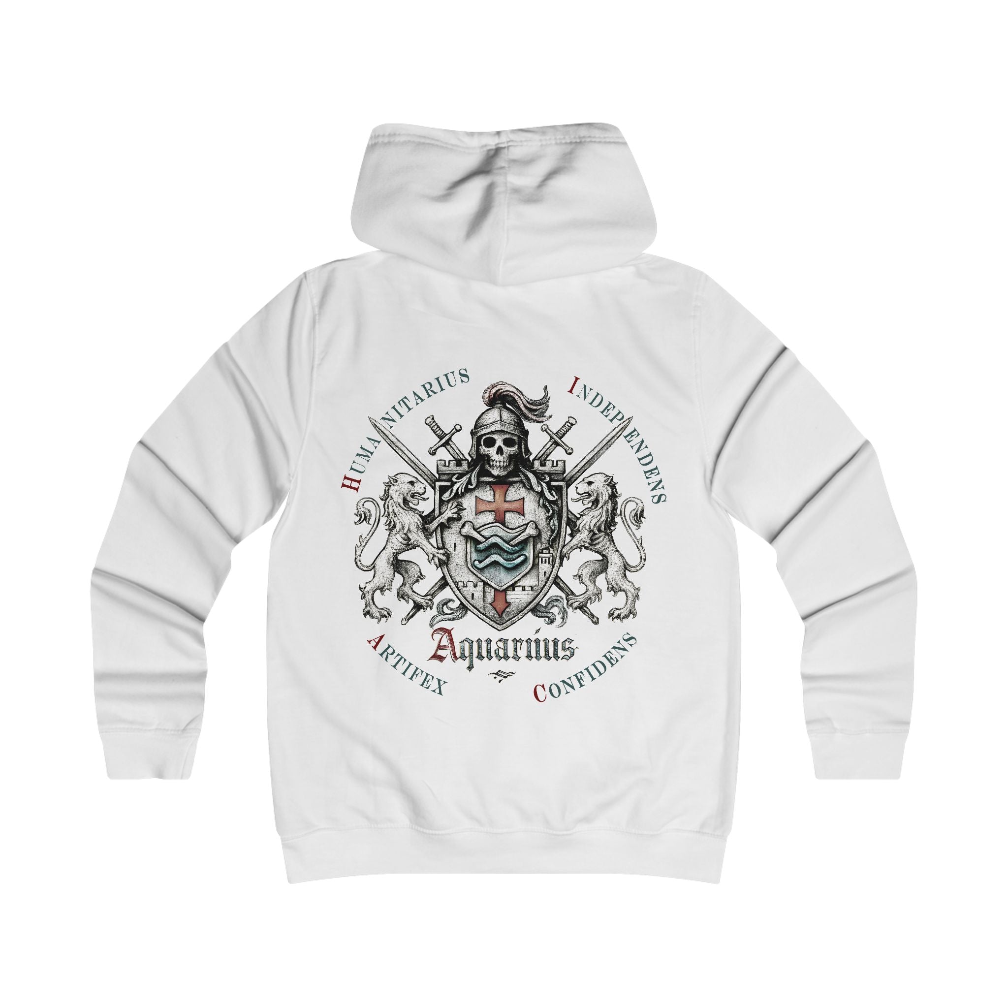 Wassermann - Backprint, Womens' Hoodie -  **Grimwater Edition** Sternzeichen Astrologie (Aquarius)