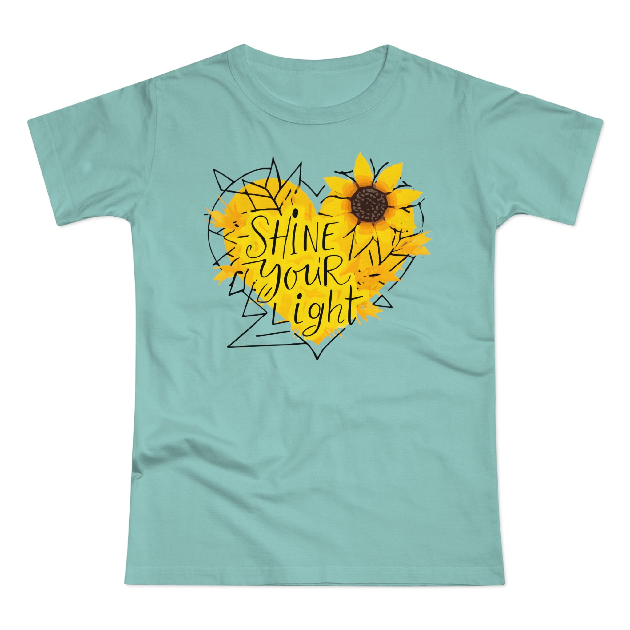 Sunflower Heart, Frontprint, Womens' T-Shirt, Shine Your Light