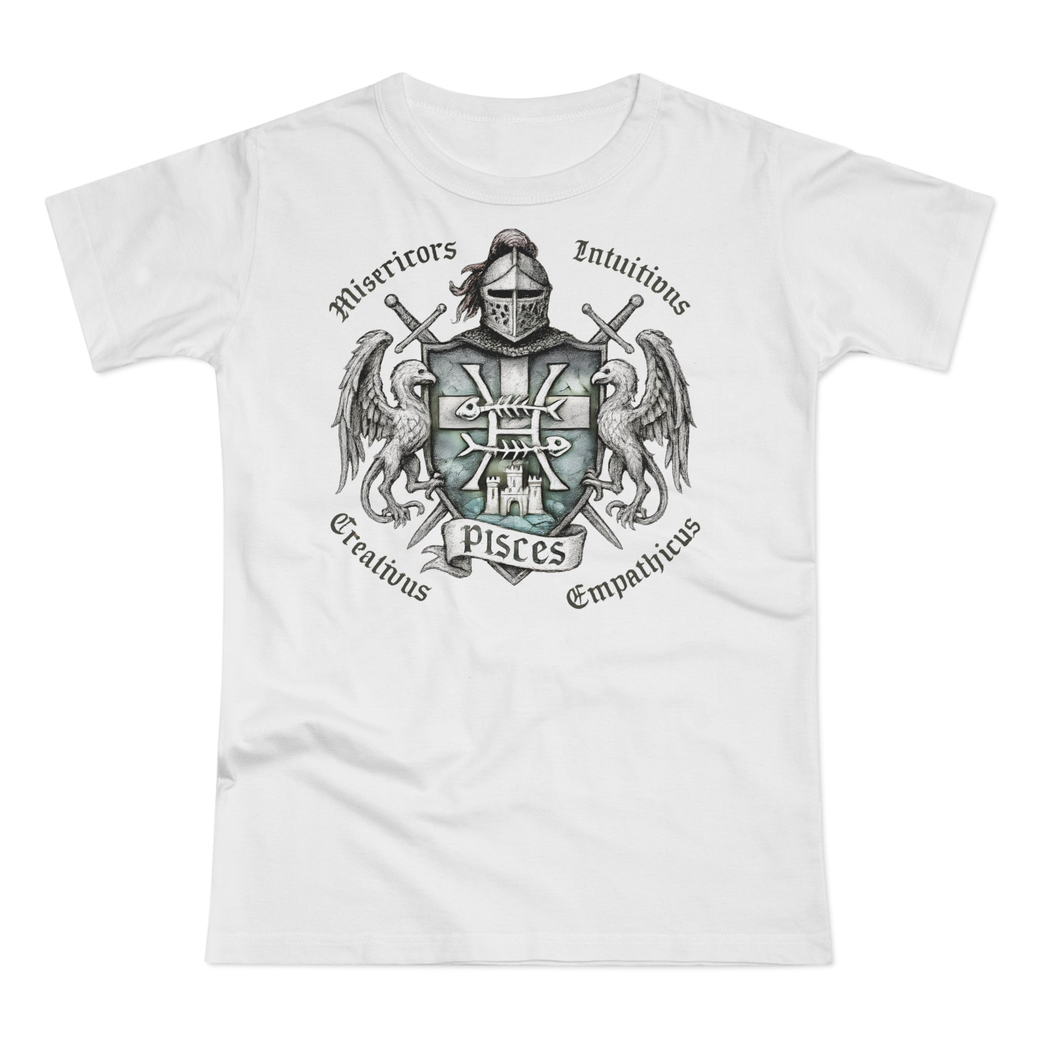 Fische: Frontprint, Womens' T-Shirt **Grimwater Edition** Sternzeichen Astrologie (Pisces)