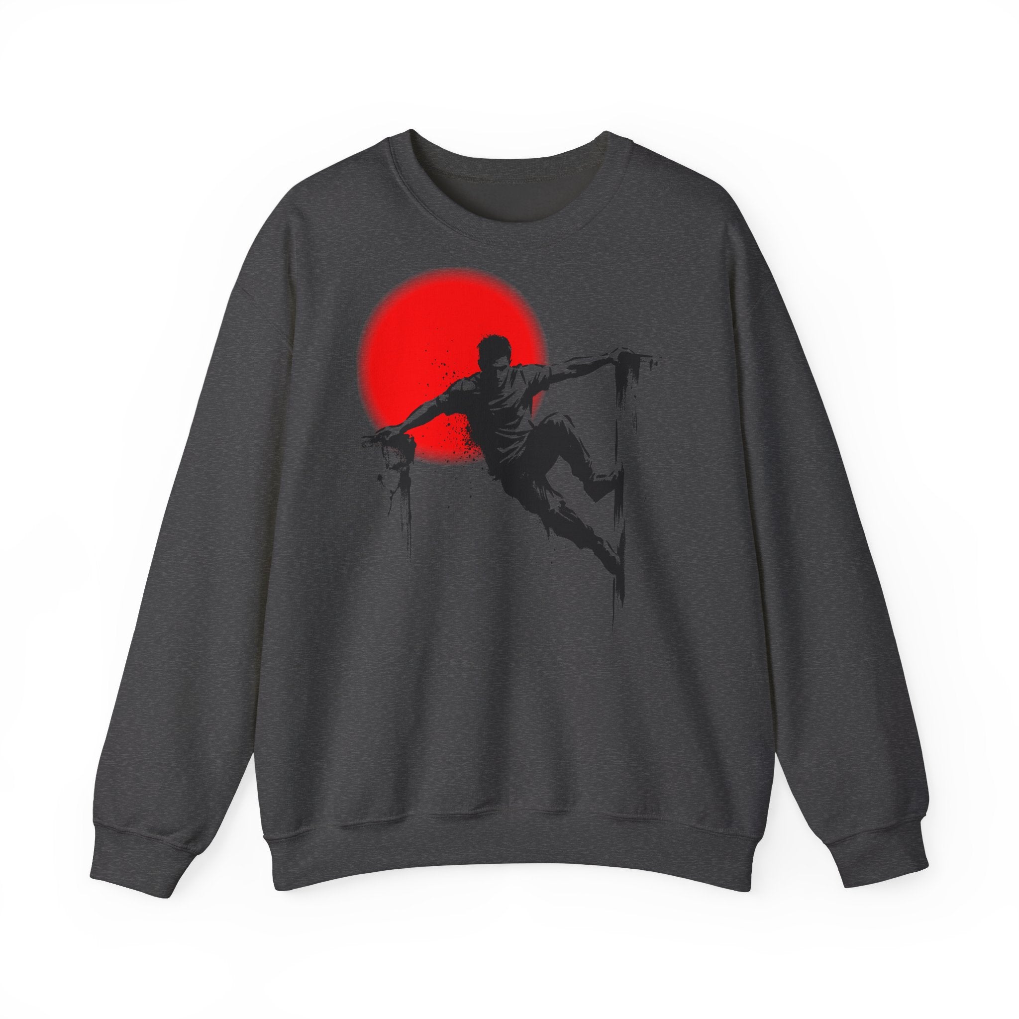 Parkour D: Front-/Backprint, Unisex Sweatshirt - Urban Stunt Silhouette Crewneck