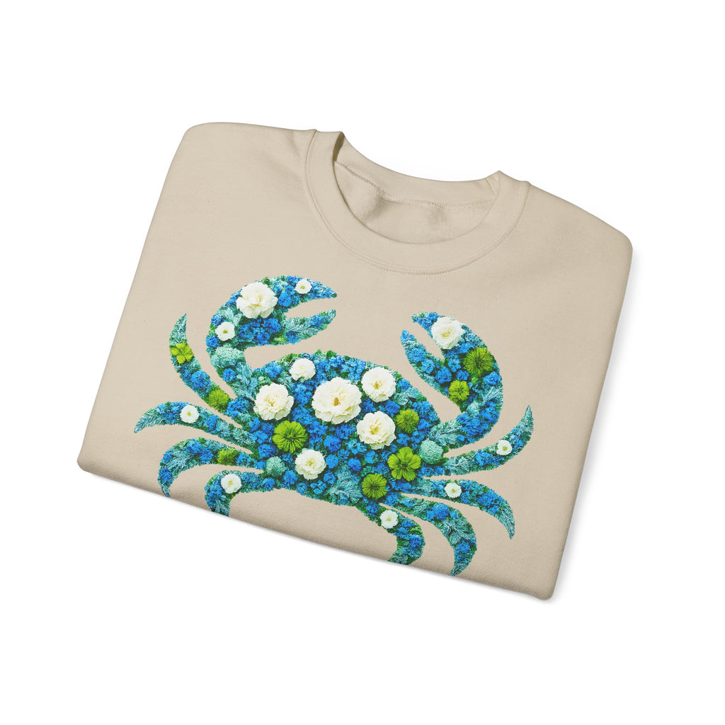 Krebs: Frontprint, Unisex Sweatshirt, florales Sternzeichen, Zodiac Astrologie (Cancer)