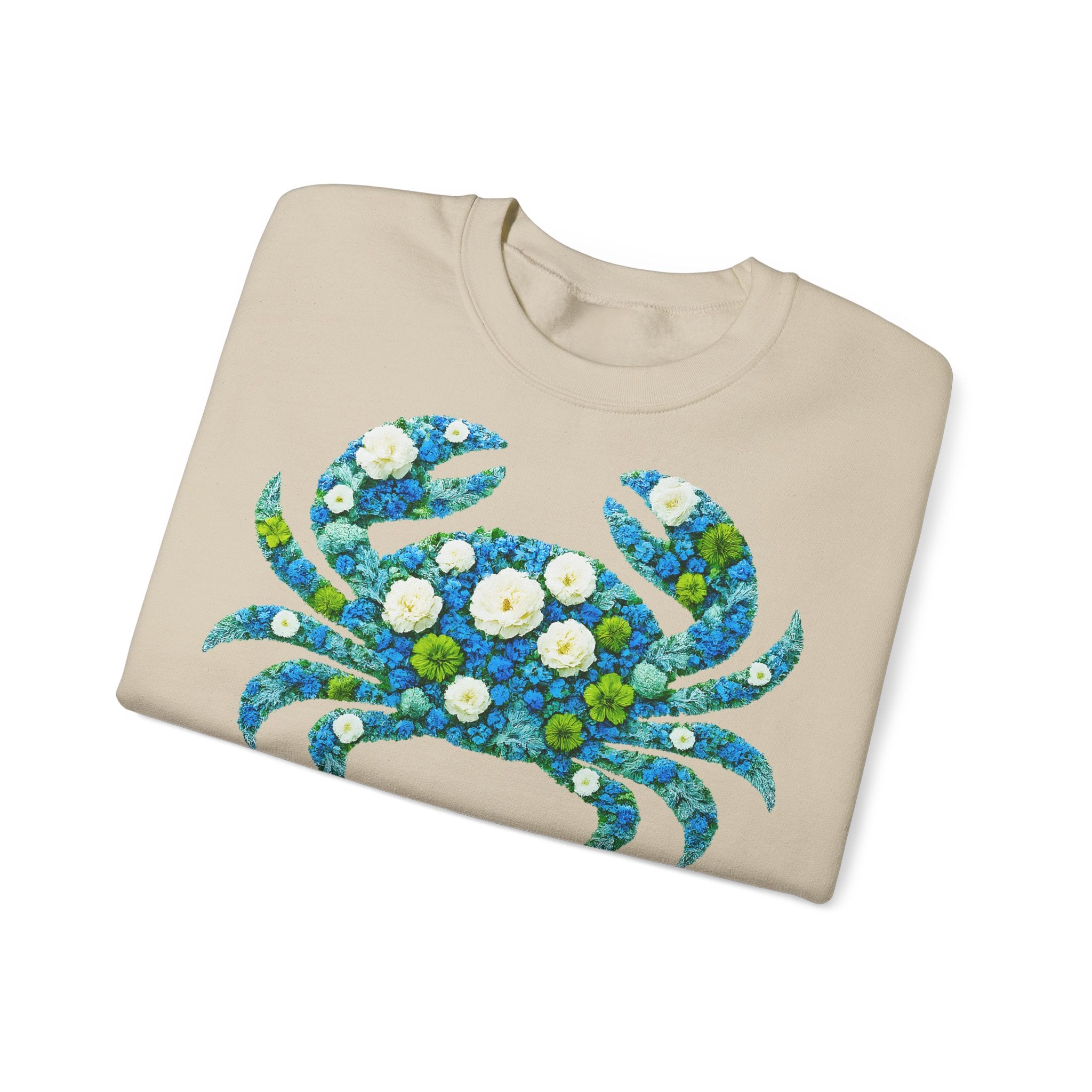 Krebs: Frontprint, Unisex Sweatshirt, florales Sternzeichen, Zodiac Astrologie (Cancer)