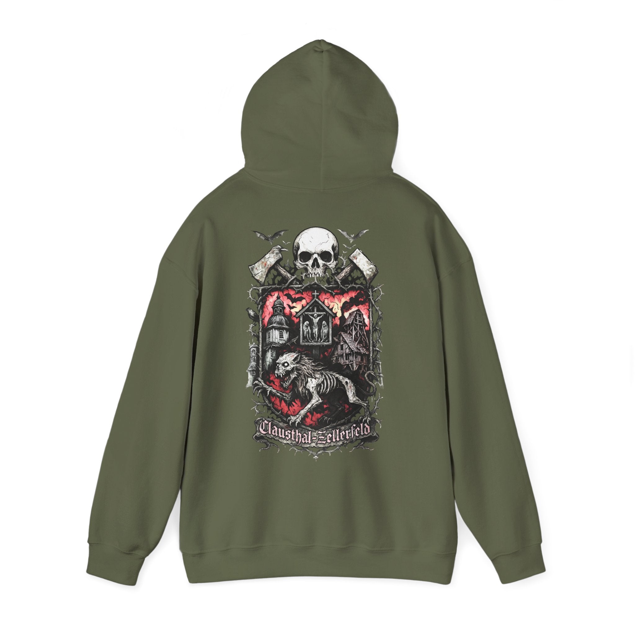 Clausthal-Zellerfeld: Front-/Backprint Unisex Hoodie **Grimwater-Edition**