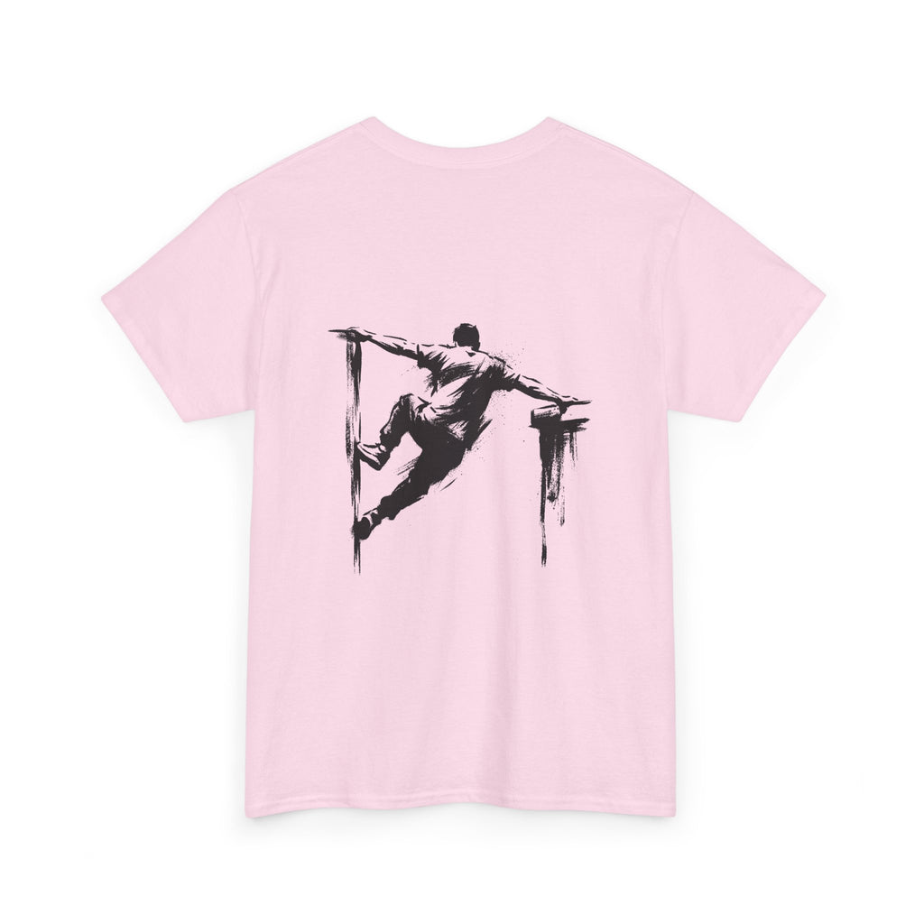 Parkour D: Front-/Backprint, Unisex T-Shirt - Urban Stunt Silhouette Crewneck